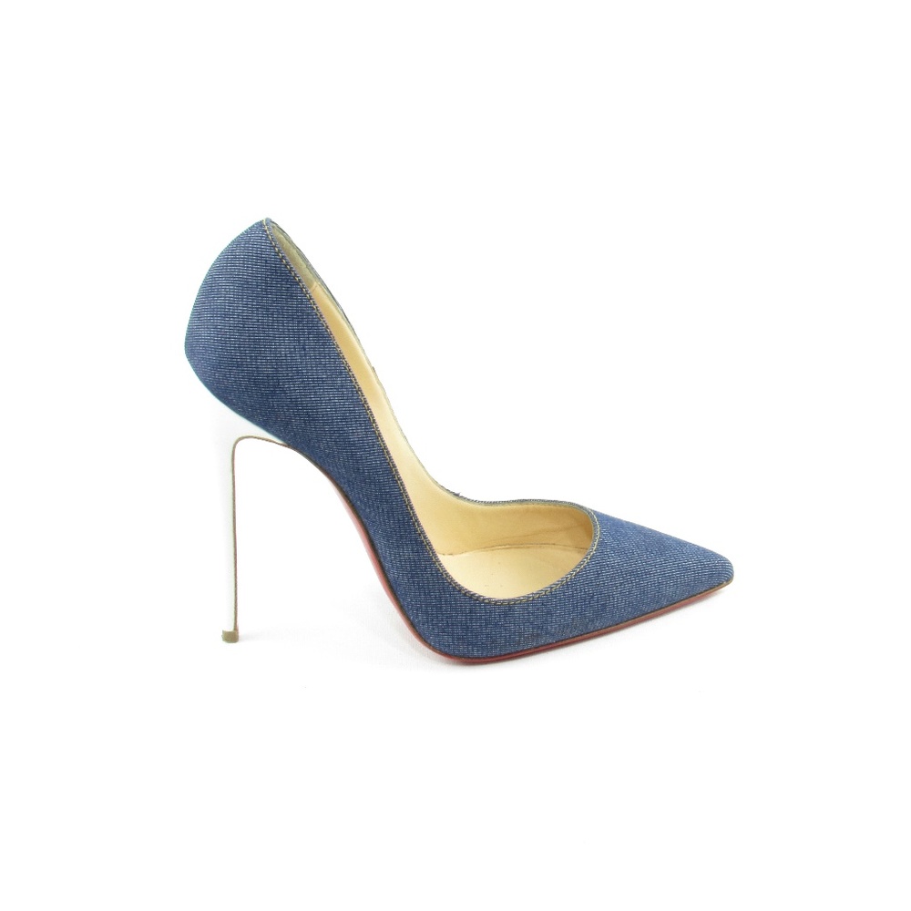 Christian Louboutin Denim Pointed-Toe Stiletto Pumps - Blue